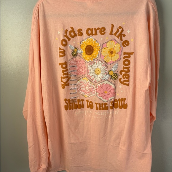 NWT Simply Southern XL Light Pink Long Sleeve Shirt cotton - Picture 8 of 10